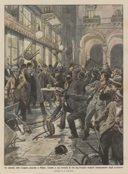 Een episode van de algemene staking in Milaan, aanval op een bierhuis in de Via Ugo Foscolo afgeslagen ?